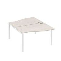 А4 Б1 190 ДШ (Дуб шамони/Белый) Рабочая станция каркас UNO столы 2х140 Техно