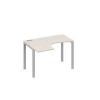 А4 С1 031 ДШ (Дуб шамони/Серый) Стол эргономичный левый "Классика" на металлокаркасе UNO