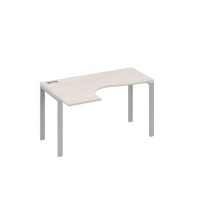 А4 С1 033 ДШ (Дуб шамони/Серый) Стол эргономичный левый "Классика" на металлокаркасе UNO