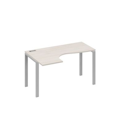А4 С1 033 ДШ (Дуб шамони/Серый) Стол эргономичный левый "Классика" на металлокаркасе UNO