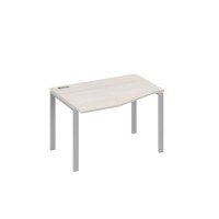 А4 С1 061 ДШ (Дуб шамони/Серый) Стол эргономичный левый "Техно" на металлокаркасе UNO