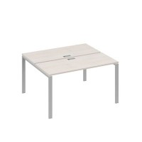 А4 С1 171 ДШ (Дуб шамони/Серый) Рабочая станция на каркасе UNO столы 2х140