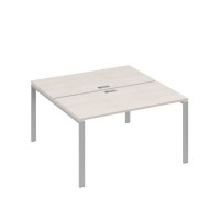 А4 С1 174 ДШ (Дуб шамони/Серый) Рабочая станция на каркасе UNO столы 2х140