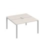А4 С1 174 ДШ (Дуб шамони/Серый) Рабочая станция на каркасе UNO столы 2х140