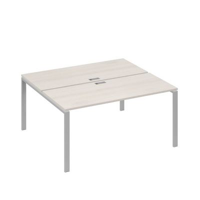 А4 С1 175 ДШ (Дуб шамони/Серый) Рабочая станция на каркасе UNO столы 2х160