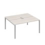 А4 С1 175 ДШ (Дуб шамони/Серый) Рабочая станция на каркасе UNO столы 2х160