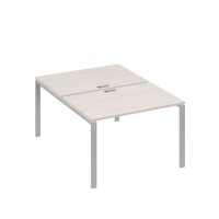 А4 С1 176 ДШ (Дуб шамони/Серый) Рабочая станция на каркасе UNO столы 2х120
