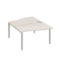 А4 С1 190 ДШ (Дуб шамони/Серый) Рабочая станция каркас UNO столы 2х140 Техно