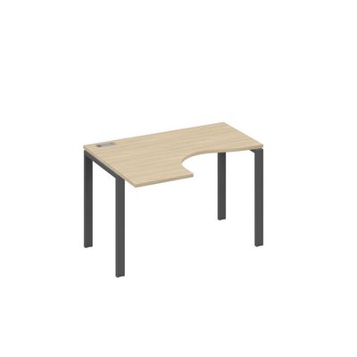 А4 А1 031 ДК (Дуб скандинавский/Антрацит) Стол эргономичный левый "Классика" на металлокаркасе UNO