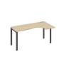 А4 А1 036 ДК (Дуб скандинавский/Антрацит) Стол эргономичный правый "Классика" на металлокаркасе UNO