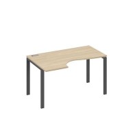 А4 А1 043 ДК (Дуб скандинавский/Антрацит) Стол эргономичный левый "Классика" на металлокаркасе UNO