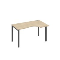 А4 А1 044 ДК (Дуб скандинавский/Антрацит) Стол эргономичный правый "Классика" на металлокаркасе UNO