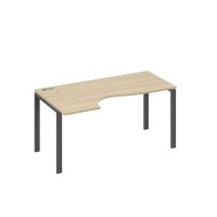 А4 А1 045 ДК (Дуб скандинавский/Антрацит) Стол эргономичный левый "Классика" на металлокаркасе UNO