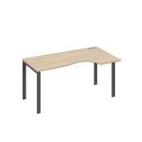 А4 А1 046 ДК (Дуб скандинавский/Антрацит) Стол эргономичный правый "Классика" на металлокаркасе UNO