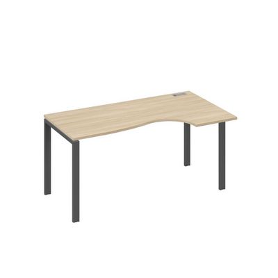 А4 А1 046 ДК (Дуб скандинавский/Антрацит) Стол эргономичный правый "Классика" на металлокаркасе UNO
