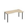 А4 А1 046 ДК (Дуб скандинавский/Антрацит) Стол эргономичный правый "Классика" на металлокаркасе UNO
