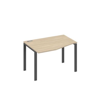 А4 А1 061 ДК (Дуб скандинавский/Антрацит) Стол эргономичный левый "Техно" на металлокаркасе UNO