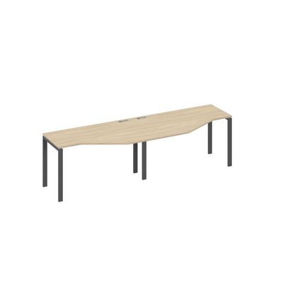 А4 А1 063-2 ДК (Дуб скандинавский/Антрацит) Рабочая станция опоры UNO столы 2х140 со столами Техно