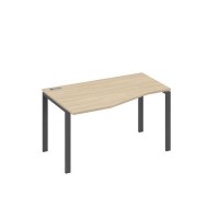 А4 А1 063 ДК (Дуб скандинавский/Антрацит) Стол эргономичный левый "Техно" на металлокаркасе UNO