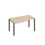 А4 А1 063 ДК (Дуб скандинавский/Антрацит) Стол эргономичный левый "Техно" на металлокаркасе UNO