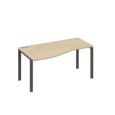 А4 А1 065 ДК (Дуб скандинавский/Антрацит) Стол эргономичный левый "Техно" на металлокаркасе UNO