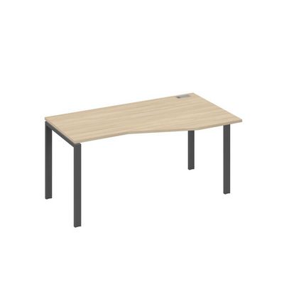 А4 А1 066 ДК (Дуб скандинавский/Антрацит) Стол эргономичный правый "Техно" на металлокаркасе UNO