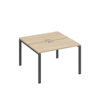 А4 А1 170 ДК (Дуб скандинавский/Антрацит) Рабочая станция на каркасе UNO столы 2х120