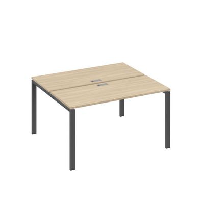 А4 А1 171 ДК (Дуб скандинавский/Антрацит) Рабочая станция на каркасе UNO столы 2х140