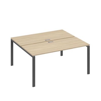 А4 А1 175 ДК (Дуб скандинавский/Антрацит) Рабочая станция на каркасе UNO столы 2х160
