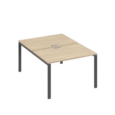 А4 А1 176 ДК (Дуб скандинавский/Антрацит) Рабочая станция на каркасе UNO столы 2х120
