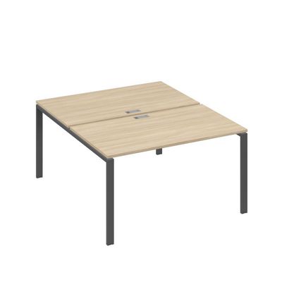 А4 А1 177 ДК (Дуб скандинавский/Антрацит) Рабочая станция на каркасе UNO столы 2х140