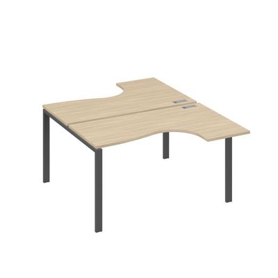 А4 А1 181 ДК (Дуб скандинавский/Антрацит) Рабочая станция опоры UNO столы 2х140 Классика