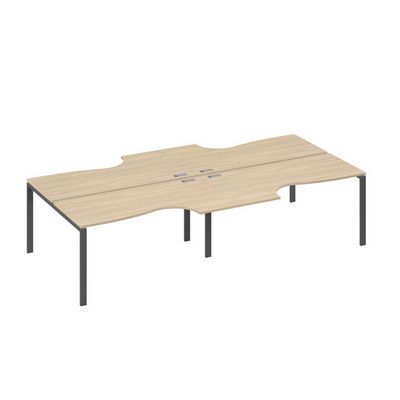 А4 А1 185-2 ДК (Дуб скандинавский/Антрацит) Станция рабочая UNO 4х160 со столами Классика