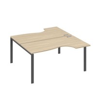 А4 А1 185 ДК (Дуб скандинавский/Антрацит) Рабочая станция опоры UNO столы 2х160 Классика