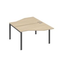 А4 А1 187 ДК (Дуб скандинавский/Антрацит) Рабочая станция опоры UNO со столами Техно 2х140