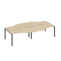 А4 А1 188-2 ДК (Дуб скандинавский/Антрацит) Рабочая станция каркас UNO столы 4х160 Техно