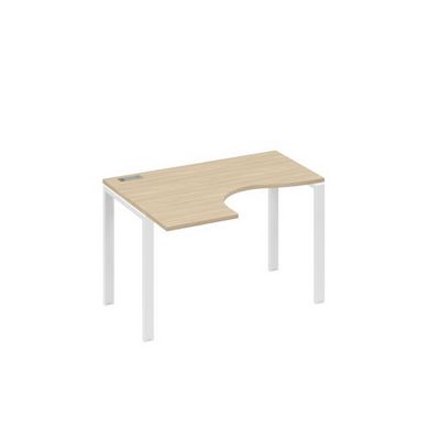 А4 Б1 031 ДК (Дуб скандинавский/Белый) Стол эргономичный левый "Классика" на металлокаркасе UNO
