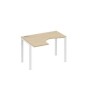 А4 Б1 031 ДК (Дуб скандинавский/Белый) Стол эргономичный левый "Классика" на металлокаркасе UNO