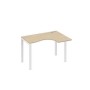 А4 Б1 032 ДК (Дуб скандинавский/Белый) Стол эргономичный правый "Классика" на металлокаркасе UNO