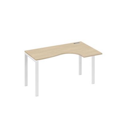 А4 Б1 034 ДК (Дуб скандинавский/Белый) Стол эргономичный правый "Классика" на металлокаркасе UNO