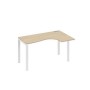 А4 Б1 034 ДК (Дуб скандинавский/Белый) Стол эргономичный правый "Классика" на металлокаркасе UNO