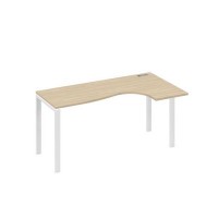 А4 Б1 036 ДК (Дуб скандинавский/Белый) Стол эргономичный правый "Классика" на металлокаркасе UNO