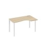 А4 Б1 044 ДК (Дуб скандинавский/Белый) Стол эргономичный правый "Классика" на металлокаркасе UNO