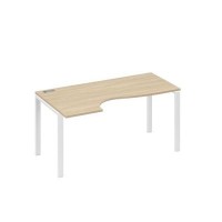 А4 Б1 045 ДК (Дуб скандинавский/Белый) Стол эргономичный левый "Классика" на металлокаркасе UNO