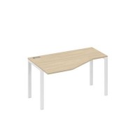 А4 Б1 053 ДК (Дуб скандинавский/Белый) Стол эргономичный левый "Техно" на металлокаркасе UNO