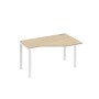 А4 Б1 054 ДК (Дуб скандинавский/Белый) Стол эргономичный правый "Техно" на металлокаркасе UNO