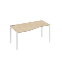А4 Б1 065 ДК (Дуб скандинавский/Белый) Стол эргономичный левый "Техно" на металлокаркасе UNO