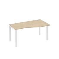 А4 Б1 066 ДК (Дуб скандинавский/Белый) Стол эргономичный правый "Техно" на металлокаркасе UNO