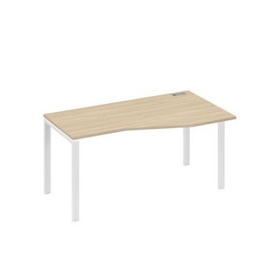 А4 Б1 066 ДК (Дуб скандинавский/Белый) Стол эргономичный правый "Техно" на металлокаркасе UNO