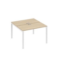 А4 Б1 170 ДК (Дуб скандинавский/Белый) Рабочая станция на каркасе UNO столы 2х120